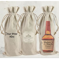 Natural Linen Wine Bag with your Custom Print 6"x14"